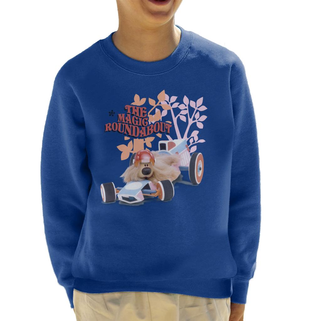 The Magic Roundabout Dougal Race Car Kid's Sweatshirt-ALL + EVERY