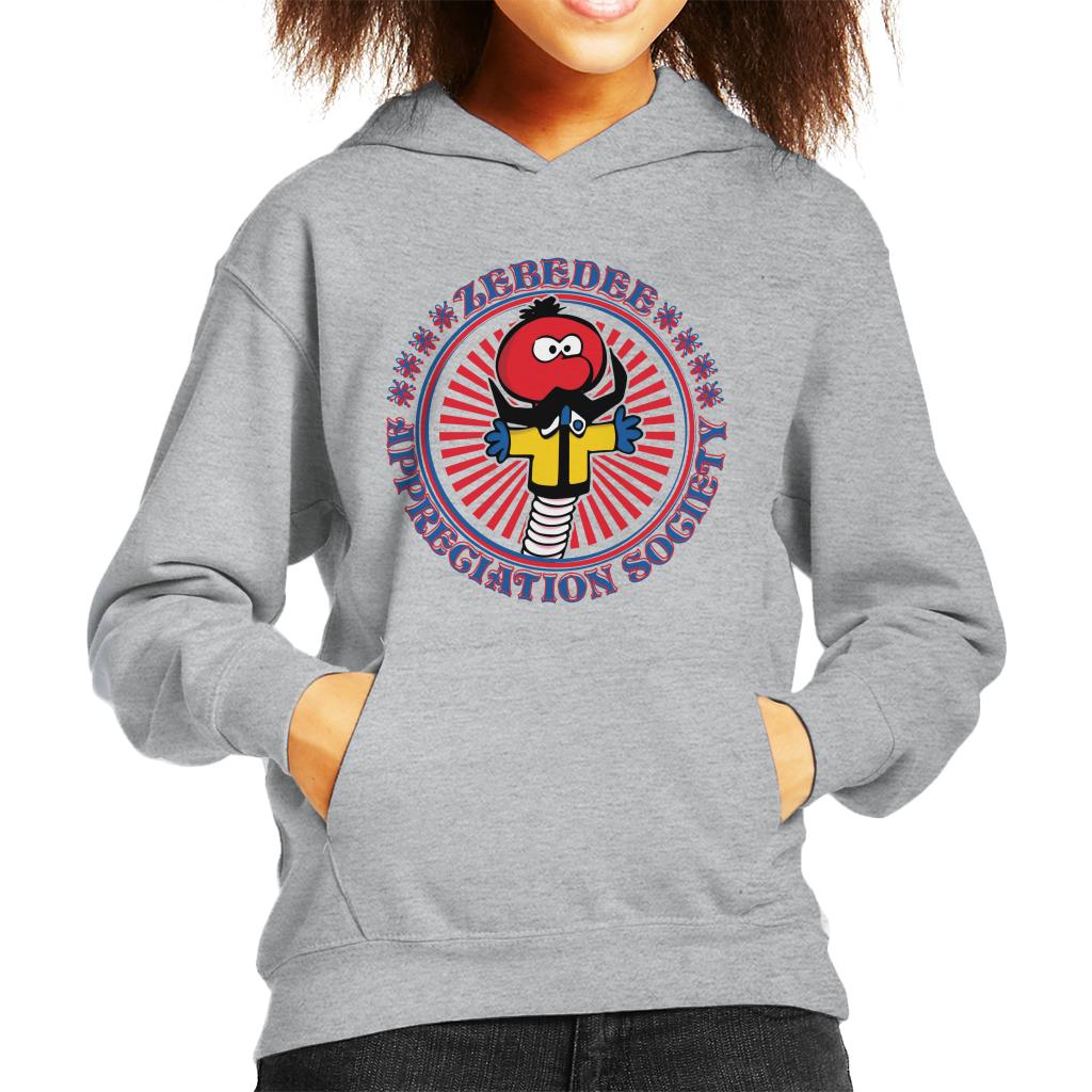 The Magic Roundabout Zebedee Appreciation Society Kid's Hooded Sweatshirt-ALL + EVERY