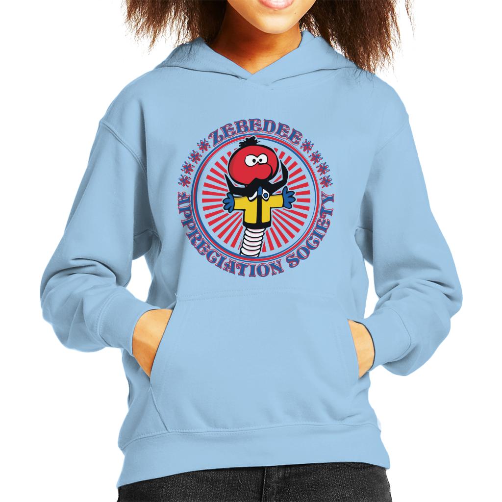 The Magic Roundabout Zebedee Appreciation Society Kid's Hooded Sweatshirt-ALL + EVERY