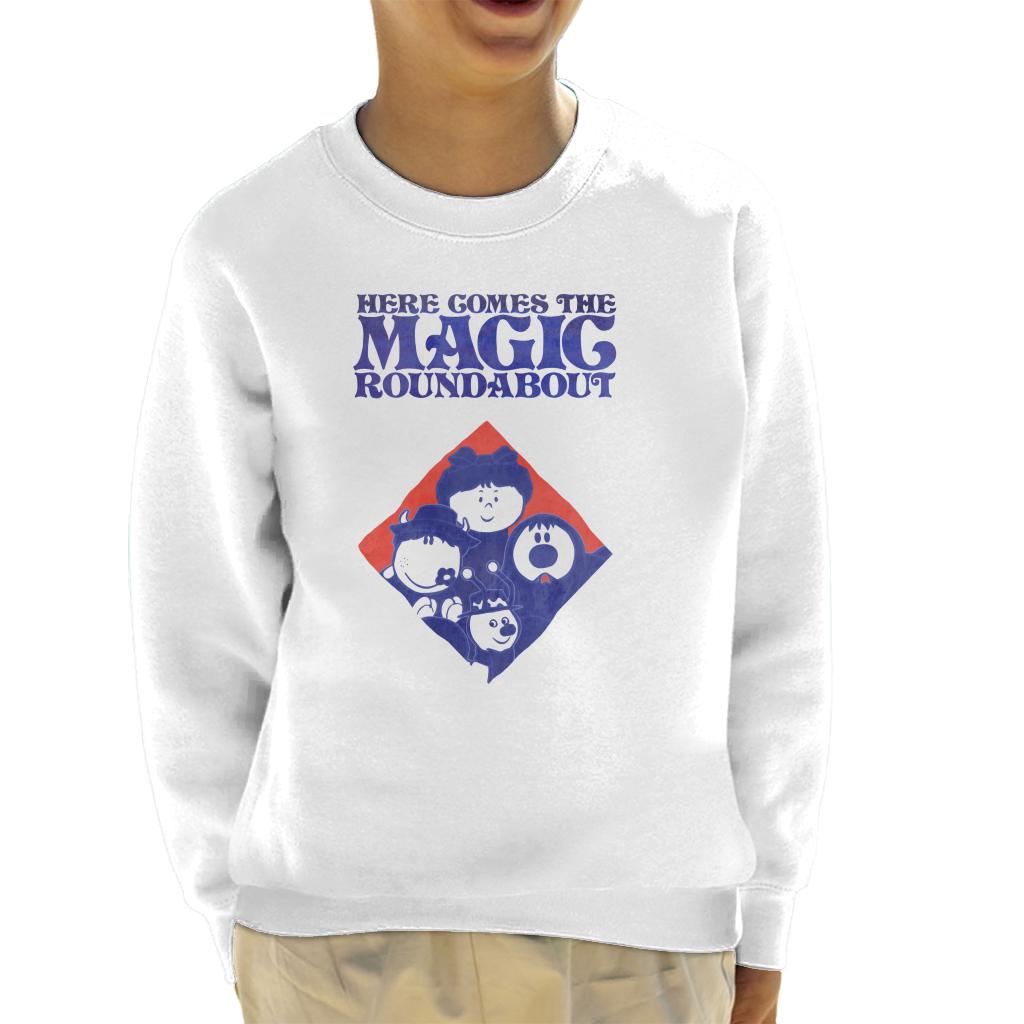 The Magic Roundabout Retro Blue Tone Diamond Kid's Sweatshirt-ALL + EVERY