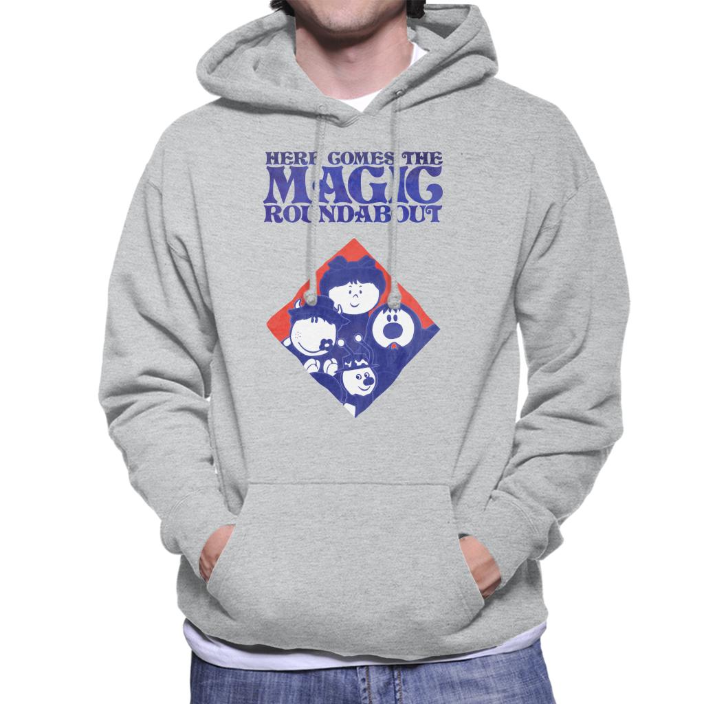 The Magic Roundabout Retro Blue Tone Diamond Men's Hooded Sweatshirt-ALL + EVERY