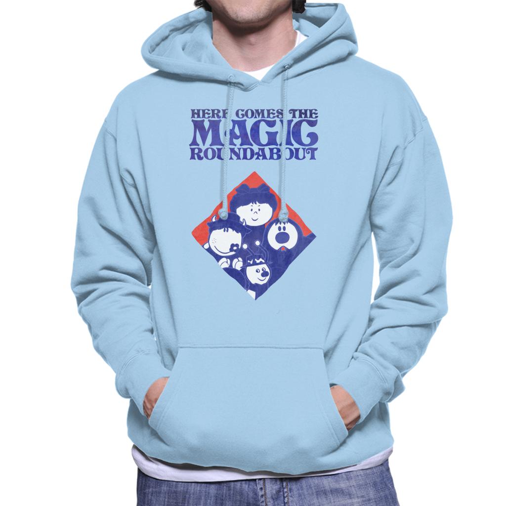 The Magic Roundabout Retro Blue Tone Diamond Men's Hooded Sweatshirt-ALL + EVERY