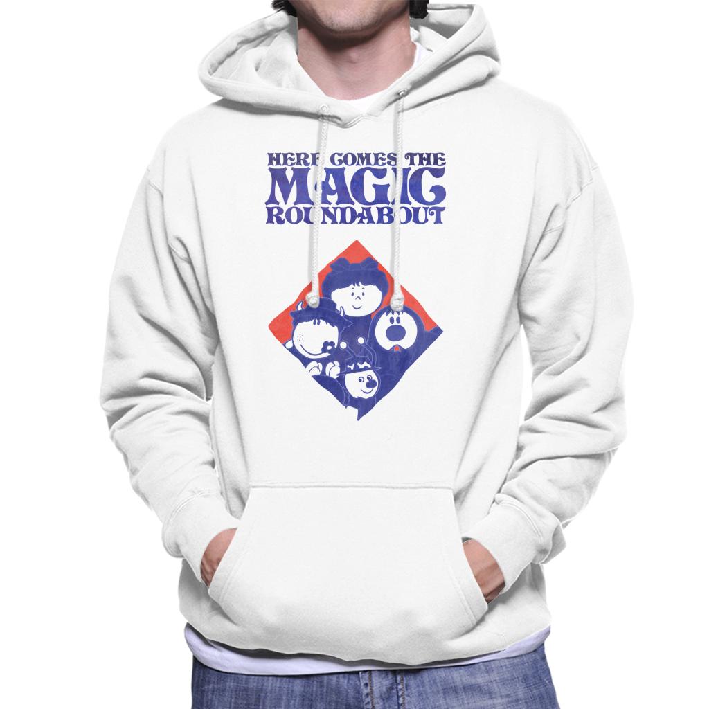 The Magic Roundabout Retro Blue Tone Diamond Men's Hooded Sweatshirt-ALL + EVERY