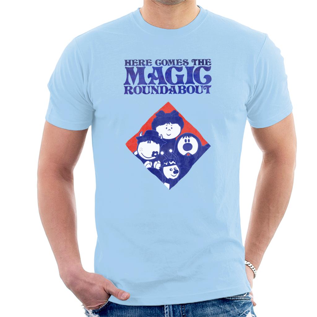 The Magic Roundabout Retro Blue Tone Diamond Men's T-Shirt-ALL + EVERY