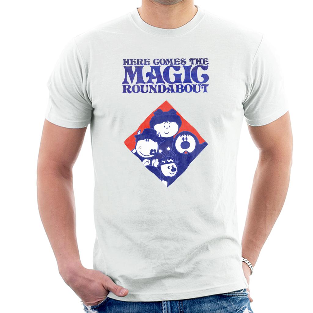 The Magic Roundabout Retro Blue Tone Diamond Men's T-Shirt-ALL + EVERY