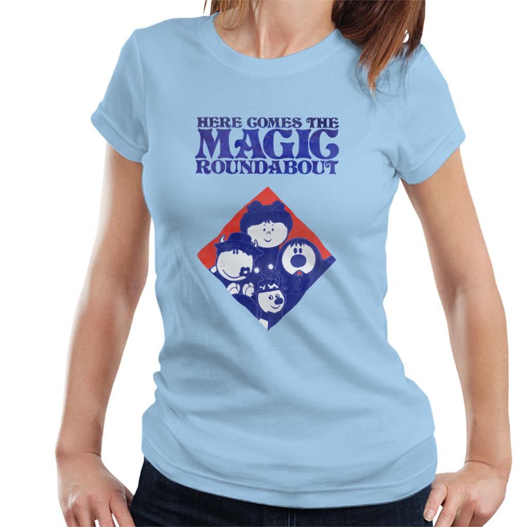 The Magic Roundabout Retro Blue Tone Diamond Women's T-Shirt-ALL + EVERY