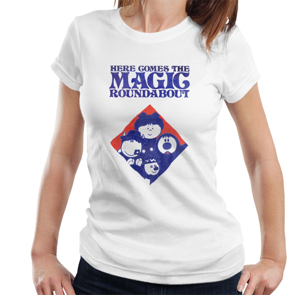 The Magic Roundabout Retro Blue Tone Diamond Women's T-Shirt-ALL + EVERY