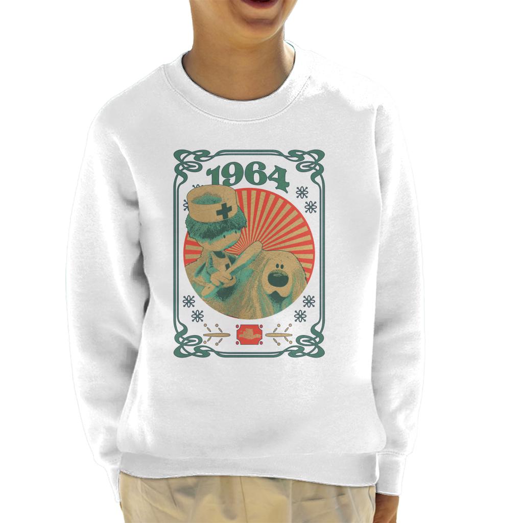 The Magic Roundabout Retro Brush Dougal Kid's Sweatshirt-ALL + EVERY