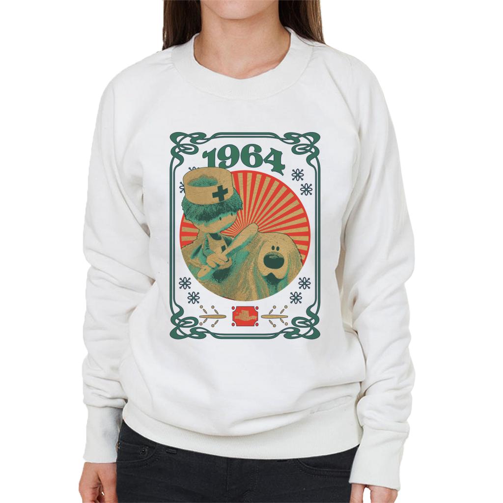 The Magic Roundabout Retro Brush Dougal Women's Sweatshirt-ALL + EVERY