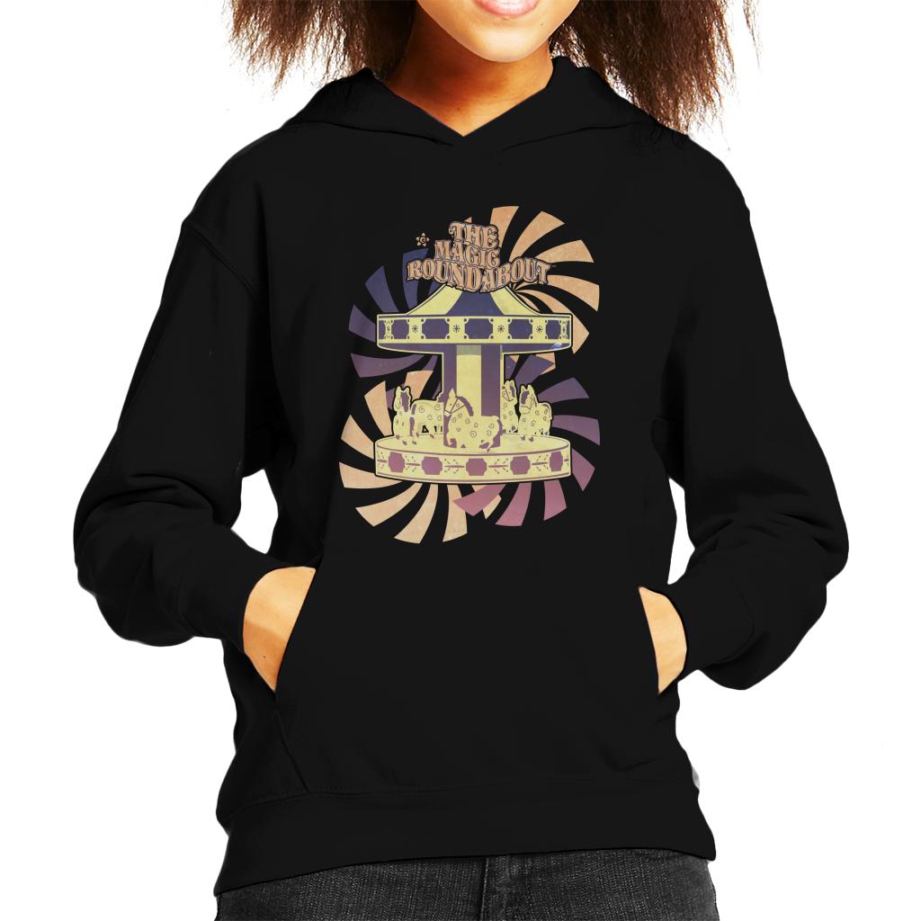 The Magic Roundabout Retro Carousel Kid's Hooded Sweatshirt-ALL + EVERY