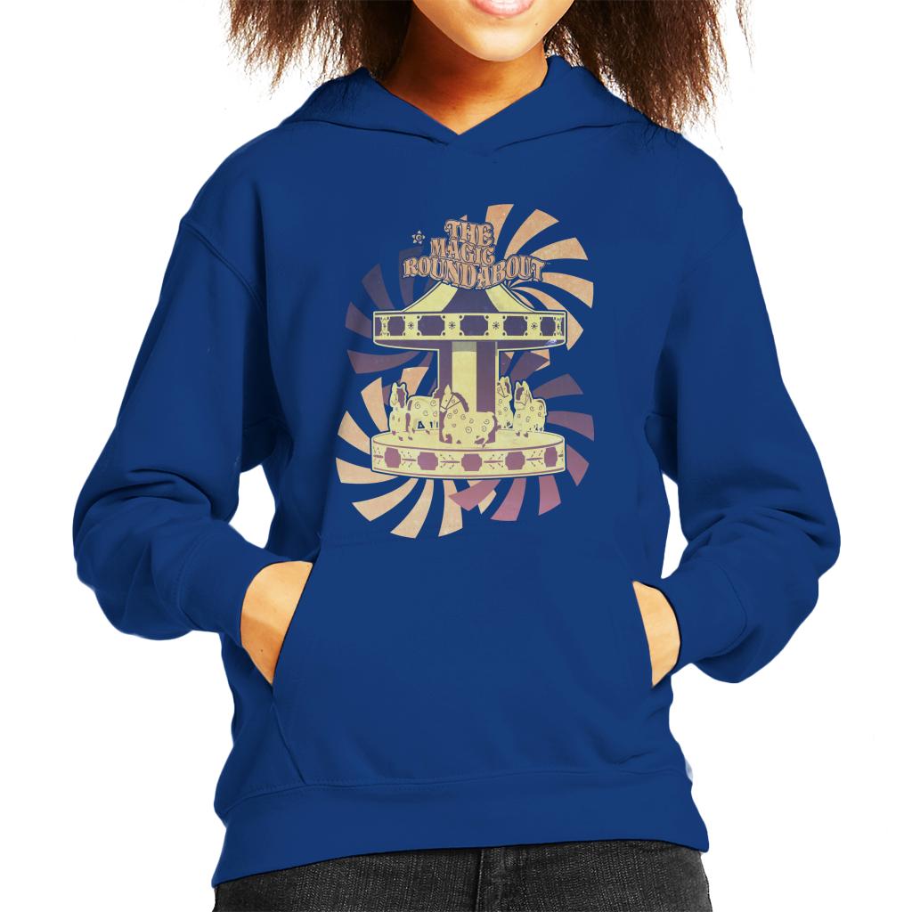 The Magic Roundabout Retro Carousel Kid's Hooded Sweatshirt-ALL + EVERY