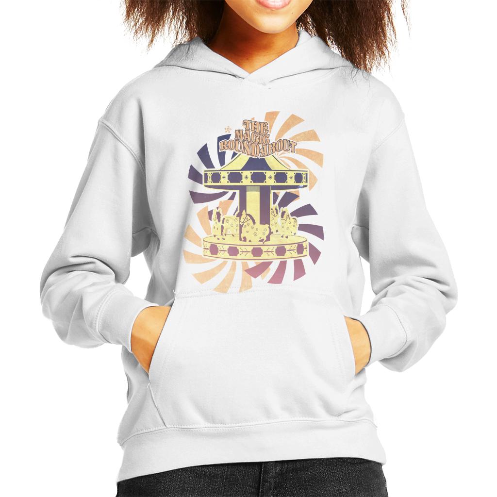 The Magic Roundabout Retro Carousel Kid's Hooded Sweatshirt-ALL + EVERY