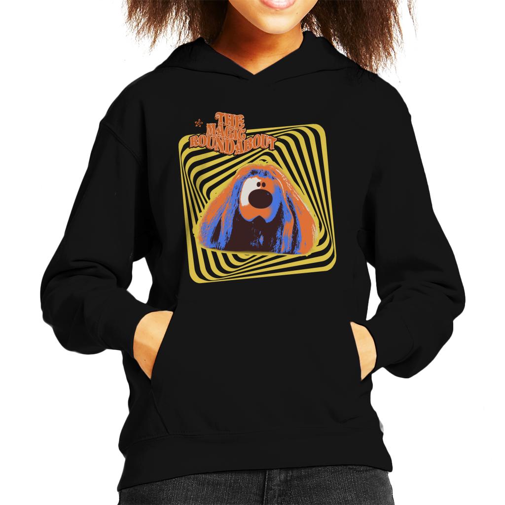 The Magic Roundabout Retro Psychedelic Dougal Kid's Hooded Sweatshirt-ALL + EVERY