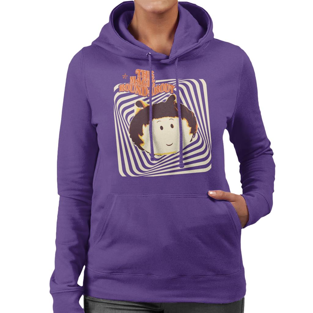 The Magic Roundabout Margote Monochrome Ray Lines Women's Hooded Sweatshirt-ALL + EVERY