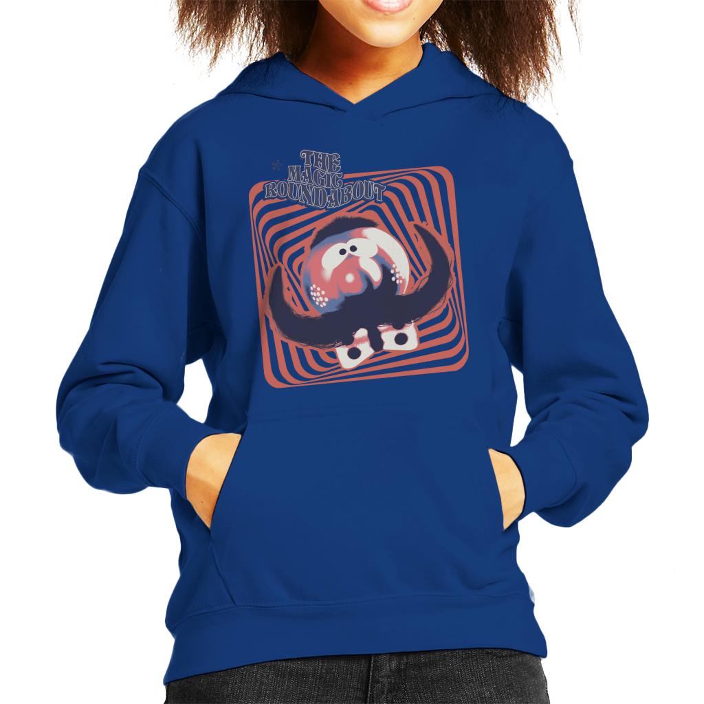 The Magic Roundabout Zebedee Psychedelic Lines Kid's Hooded Sweatshirt-ALL + EVERY