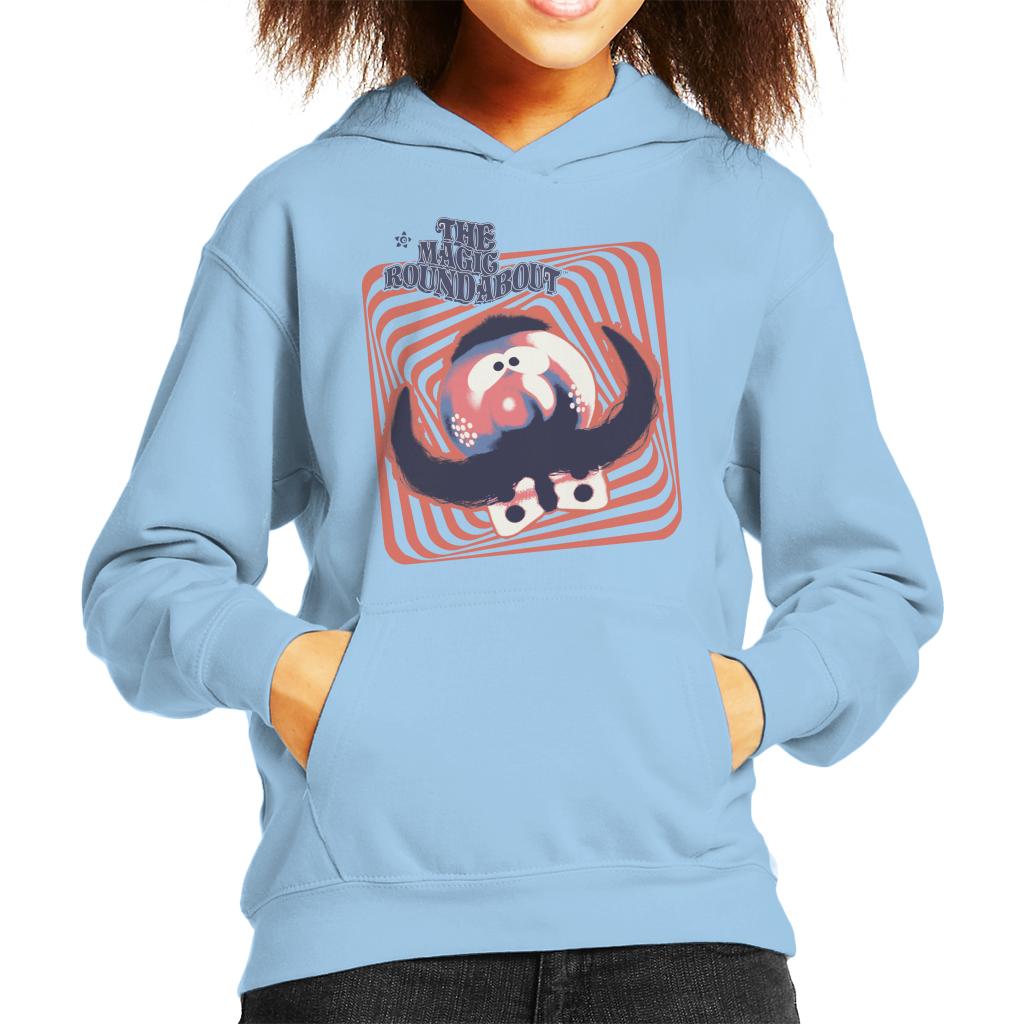 The Magic Roundabout Zebedee Psychedelic Lines Kid's Hooded Sweatshirt-ALL + EVERY