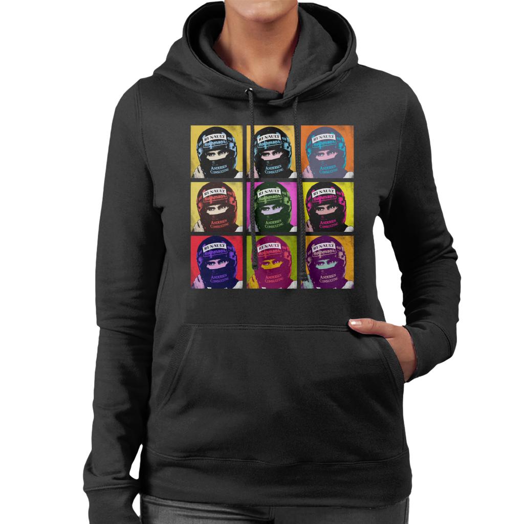 Motorsport Images Damon Hill Portuguese GP Helmet Pop Art Women's Hooded Sweatshirt