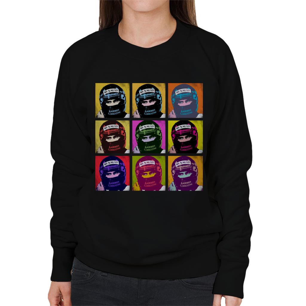 Motorsport Images Damon Hill Portuguese GP Helmet Pop Art Women's Sweatshirt