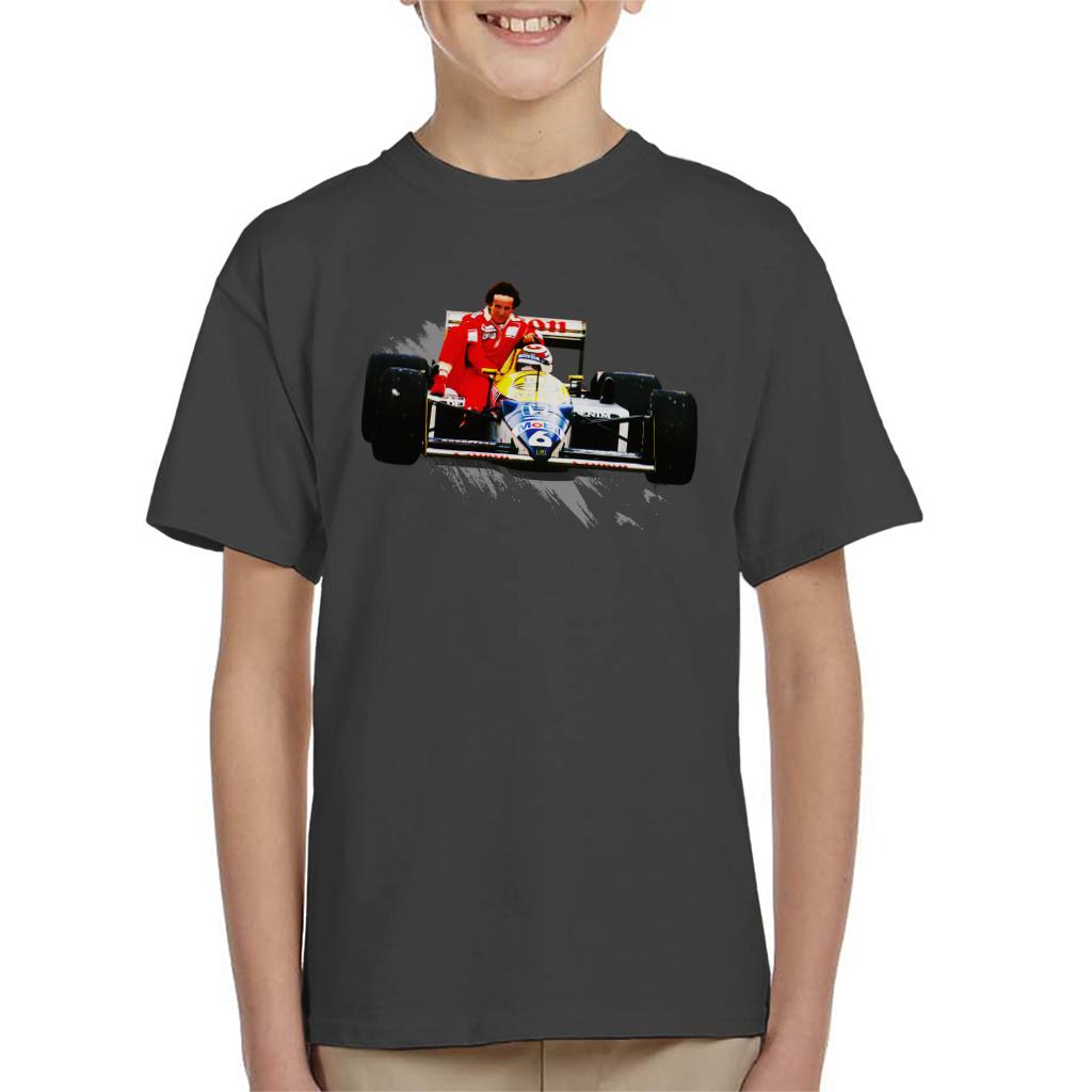 Motorsport Images Nelson Piquet Honda Gives Alain Prost A Lift German GP Kids T-Shirt-ALL + EVERY