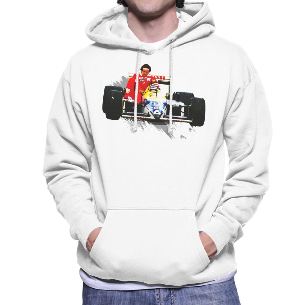 Motorsport Images Nelson Piquet Honda Gives Alain Prost A Lift German GP Men's Hooded Sweatshirt-ALL + EVERY