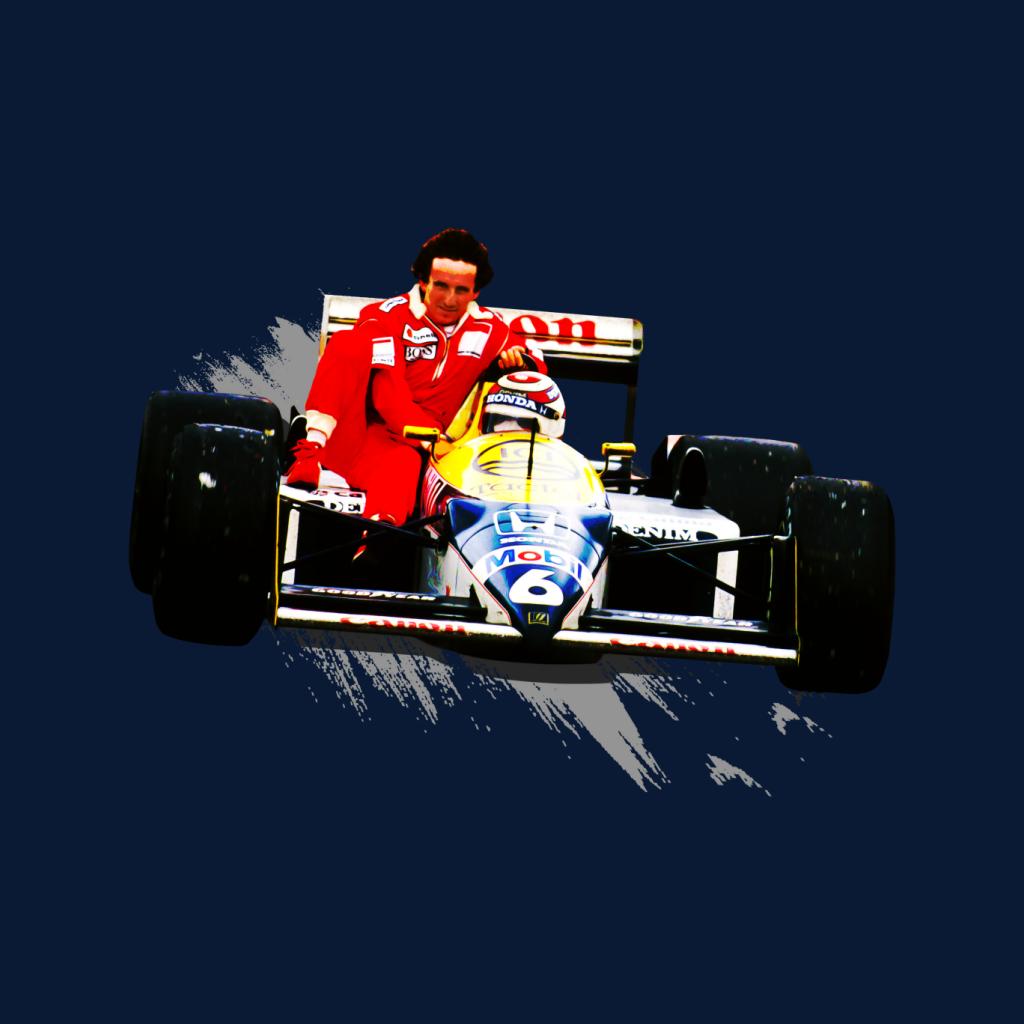 Motorsport Images Nelson Piquet Honda Gives Alain Prost A Lift German GP Women's T-Shirt-ALL + EVERY