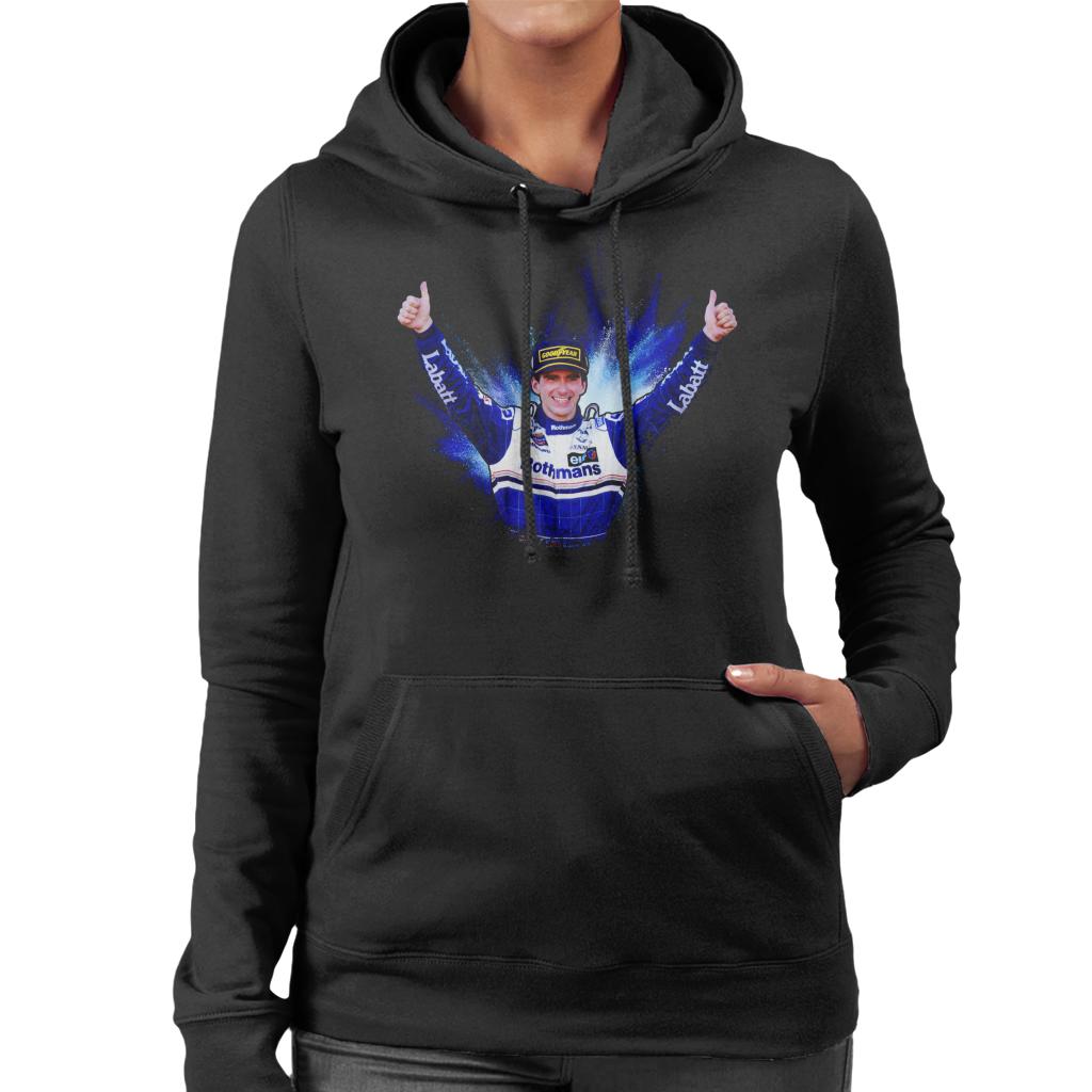 Motorsport Images Damon Hill Celebrating Win At Japan Grand Prix Women's Hooded Sweatshirt