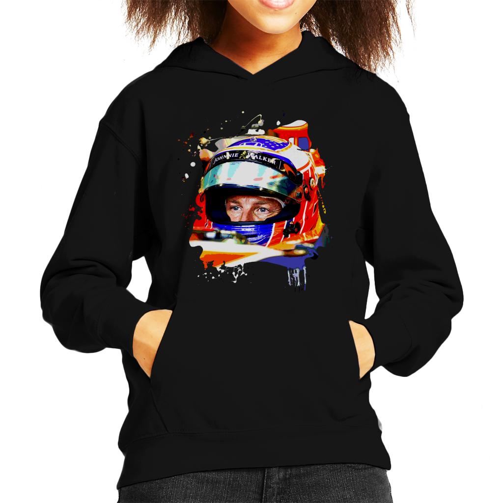 Motorsport Images Jenson Button McLaren MCL32 Honda Monaco Helmet Shot Kid's Hooded Sweatshirt