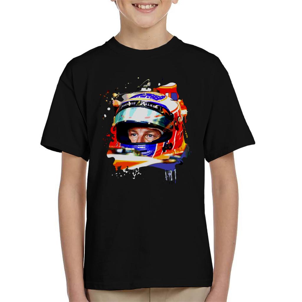 Motorsport Images Jenson Button McLaren MCL32 Honda Monaco Helmet Shot Kid's T-Shirt