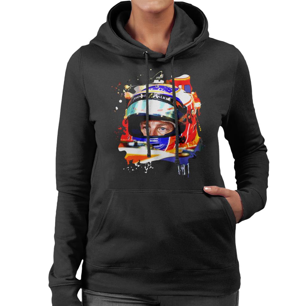 Motorsport Images Jenson Button McLaren MCL32 Honda Monaco Helmet Shot Women's Hooded Sweatshirt