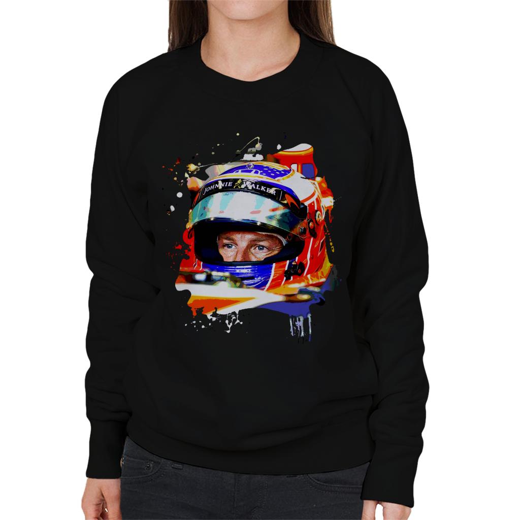 Motorsport Images Jenson Button McLaren MCL32 Honda Monaco Helmet Shot Women's Sweatshirt