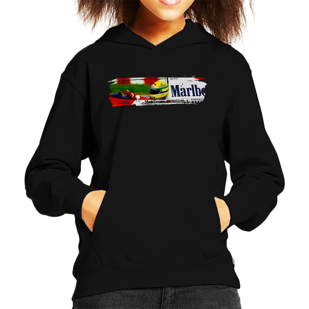 Motorsport Images Ayrton Senna McLaren MP46 At Hungarian GP Kids Hooded Sweatshirt-ALL + EVERY