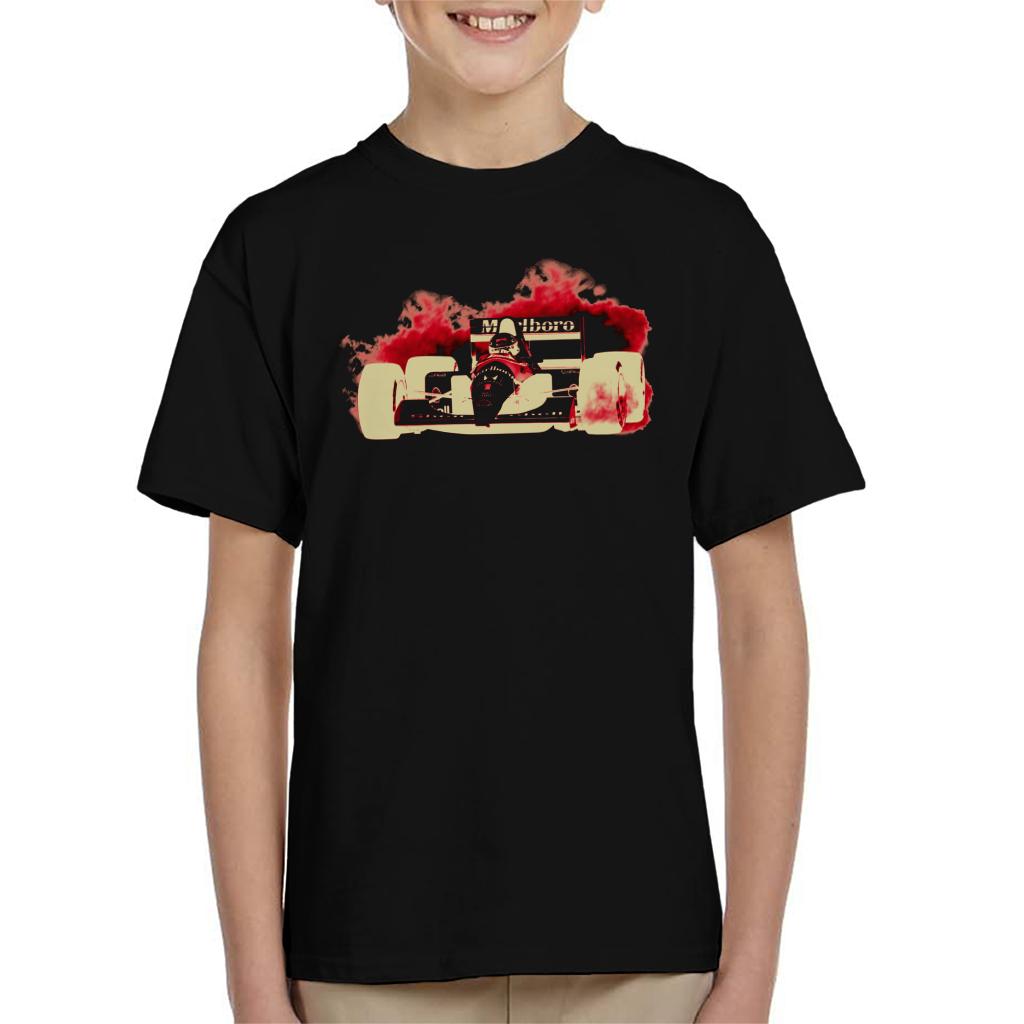 Motorsport Images Ayrton Senna McLaren MP46 Portuguese GP Negative Kids T-Shirt-ALL + EVERY