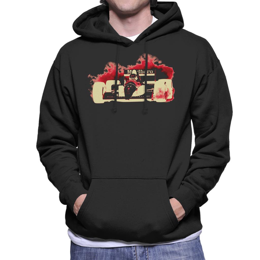 Motorsport Images Ayrton Senna McLaren MP46 Portuguese GP Negative Men's Hooded Sweatshirt-ALL + EVERY