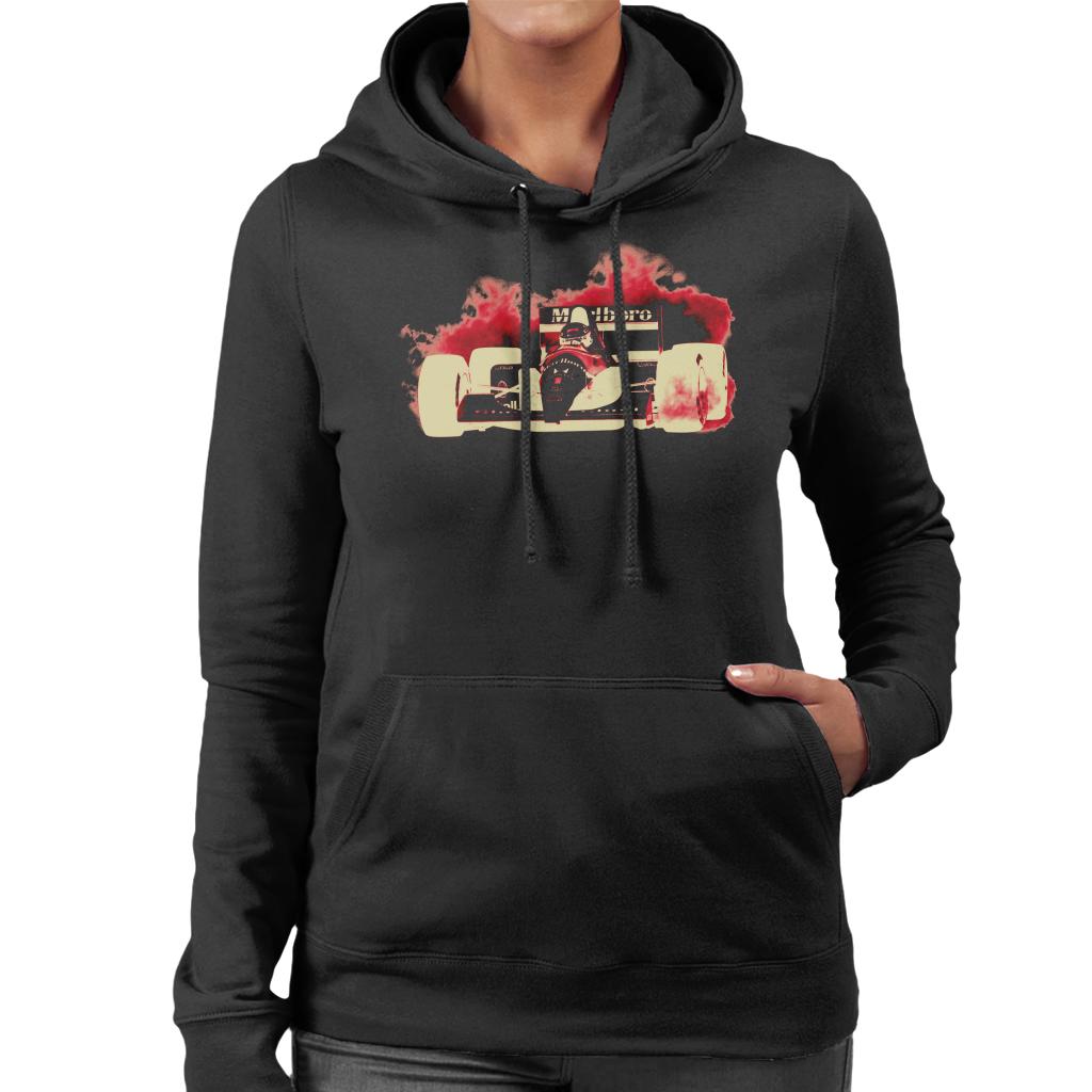 Motorsport Images Ayrton Senna McLaren MP46 Portuguese GP Negative Women's Hooded Sweatshirt-ALL + EVERY