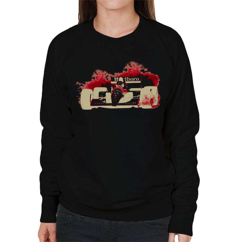 Motorsport Images Ayrton Senna McLaren MP46 Portuguese GP Negative Women's Sweatshirt-ALL + EVERY