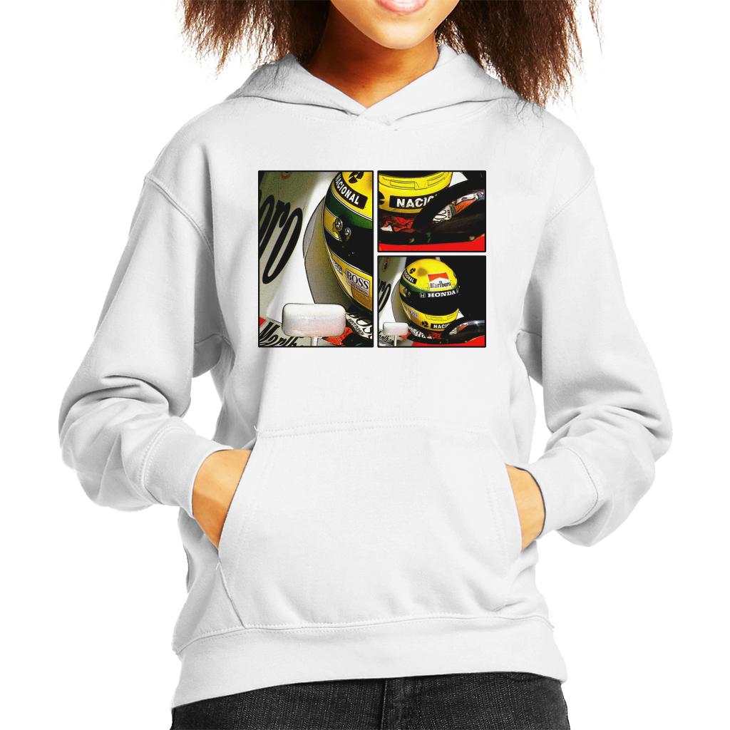 Motorsport Images Ayrton Senna McLaren Circuito Estoril Frame Art Kids Hooded Sweatshirt-ALL + EVERY