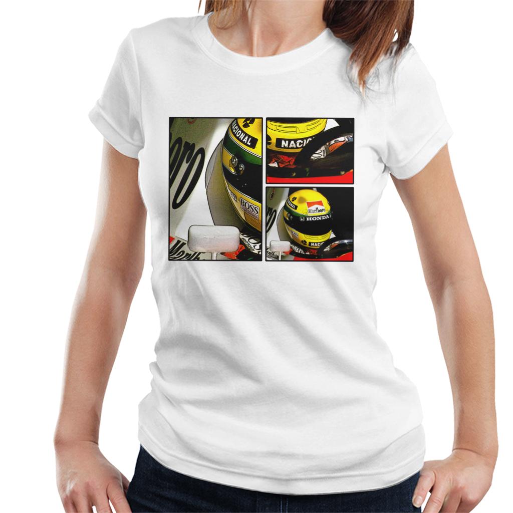 Motorsport Images Ayrton Senna McLaren Circuito Estoril Frame Art Women's T-Shirt-ALL + EVERY