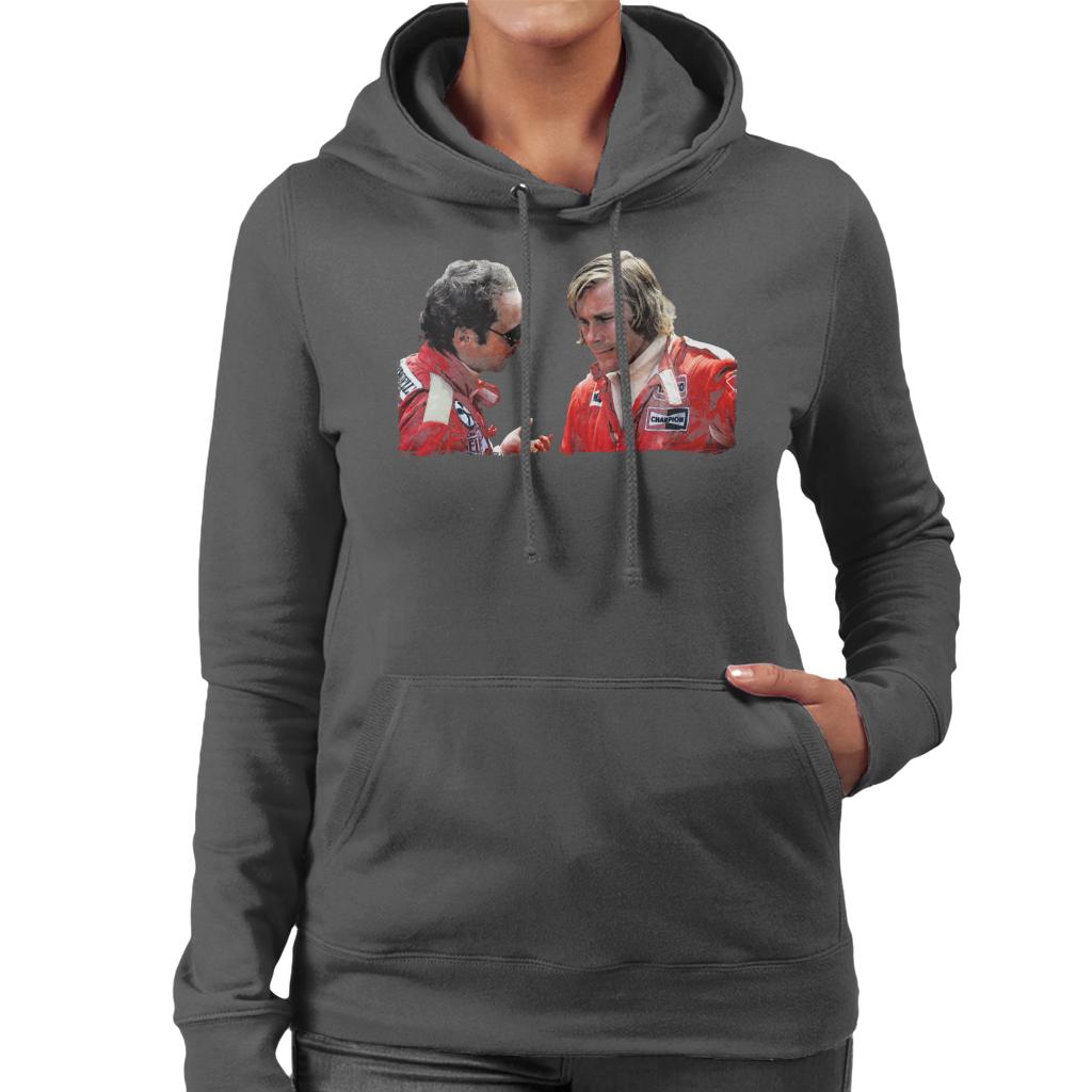 Motorsport Images Niki Lauda & James Hunt Monaco GP 1976 Women's Hooded Sweatshirt-ALL + EVERY