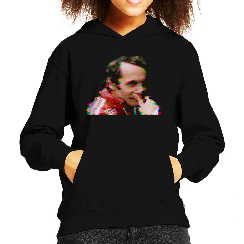 Motorsport Images Niki Lauda German GP 1976 Glitch Effect Kids Hooded Sweatshirt-ALL + EVERY