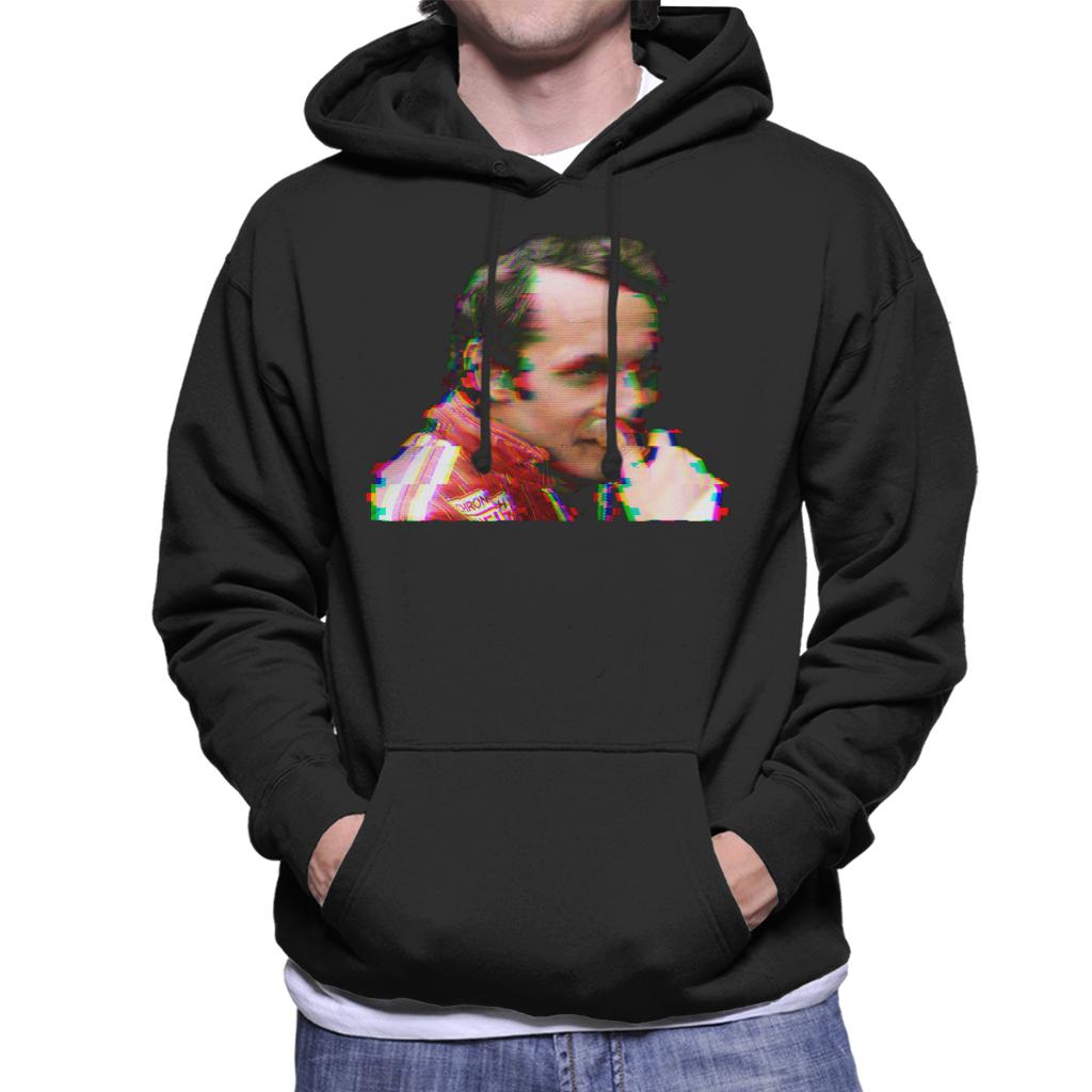 Motorsport Images Niki Lauda German GP 1976 Glitch Effect Men's Hooded Sweatshirt-ALL + EVERY