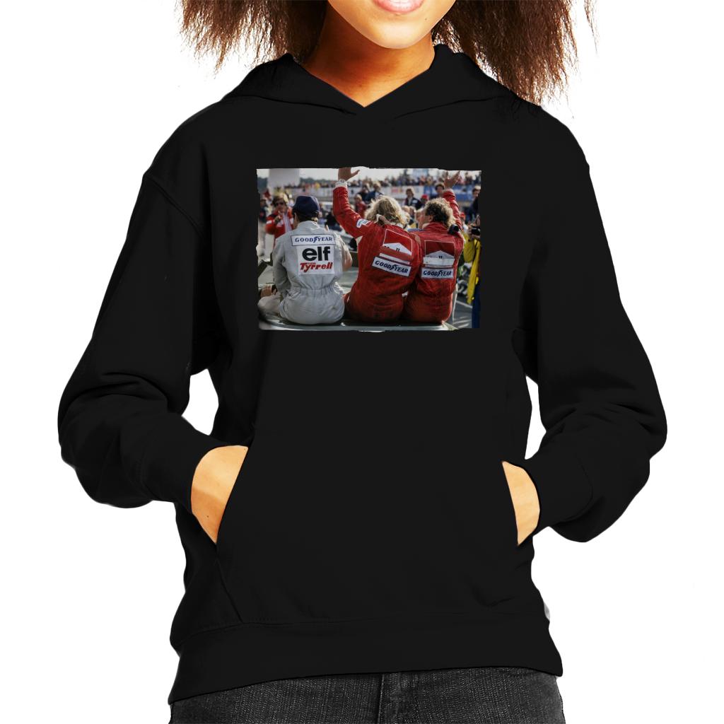 Motorsport Images Jody Scheckter James Hunt & Jochen Mass Kids Hooded Sweatshirt-ALL + EVERY