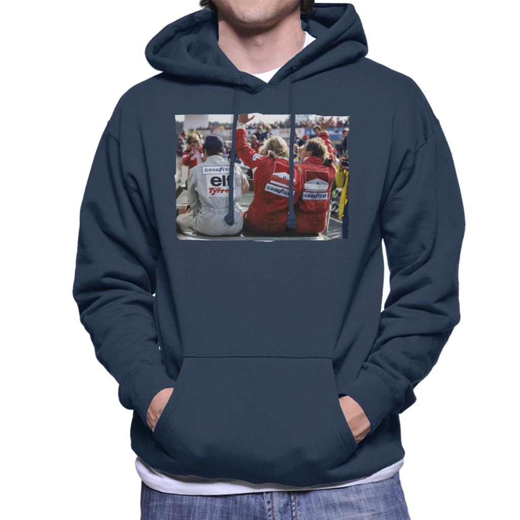 Motorsport Images Jody Scheckter James Hunt & Jochen Mass Men's Hooded Sweatshirt-ALL + EVERY