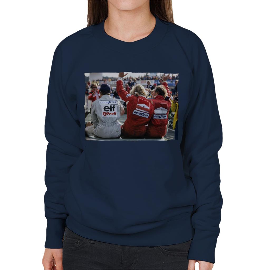 Motorsport Images Jody Scheckter James Hunt & Jochen Mass Women's Sweatshirt-ALL + EVERY