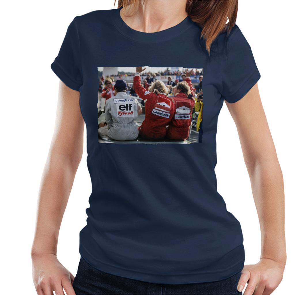 Motorsport Images Jody Scheckter James Hunt & Jochen Mass Women's T-Shirt-ALL + EVERY