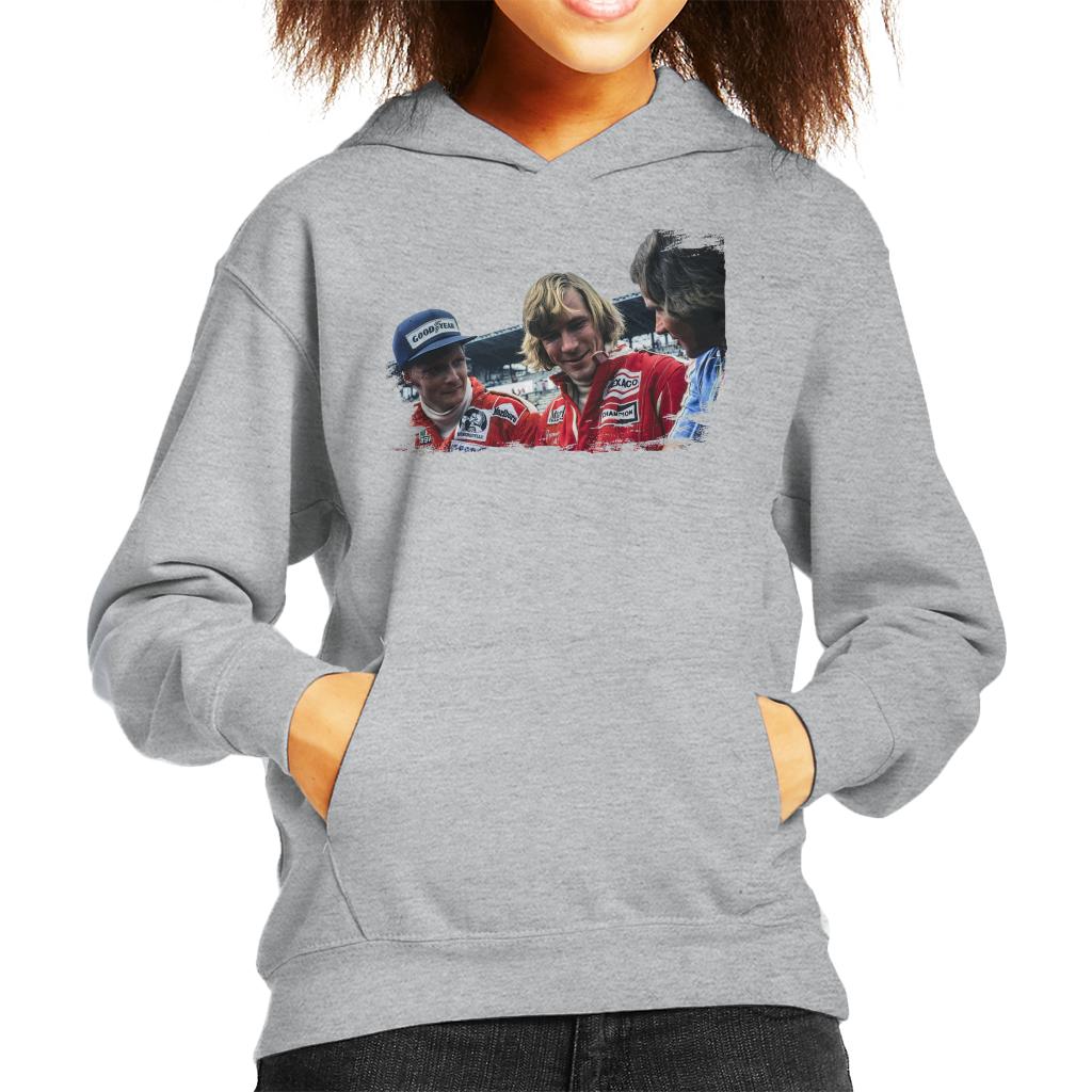 Motorsport Images Niki Lauda James Hunt & Barry Sheene Kids Hooded Sweatshirt-ALL + EVERY