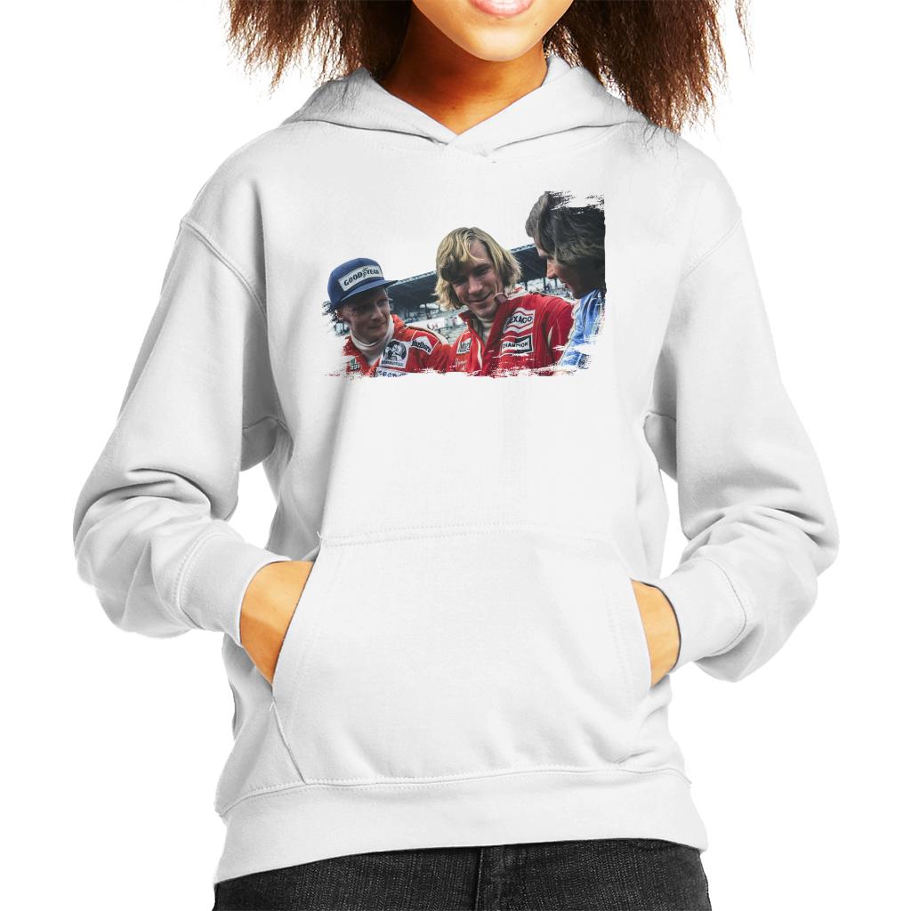 Motorsport Images Niki Lauda James Hunt & Barry Sheene Kids Hooded Sweatshirt-ALL + EVERY