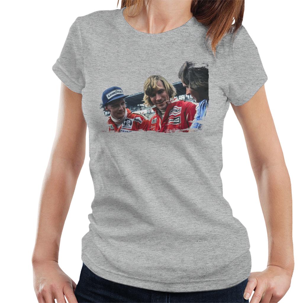 Motorsport Images Niki Lauda James Hunt & Barry Sheene Women's T-Shirt-ALL + EVERY