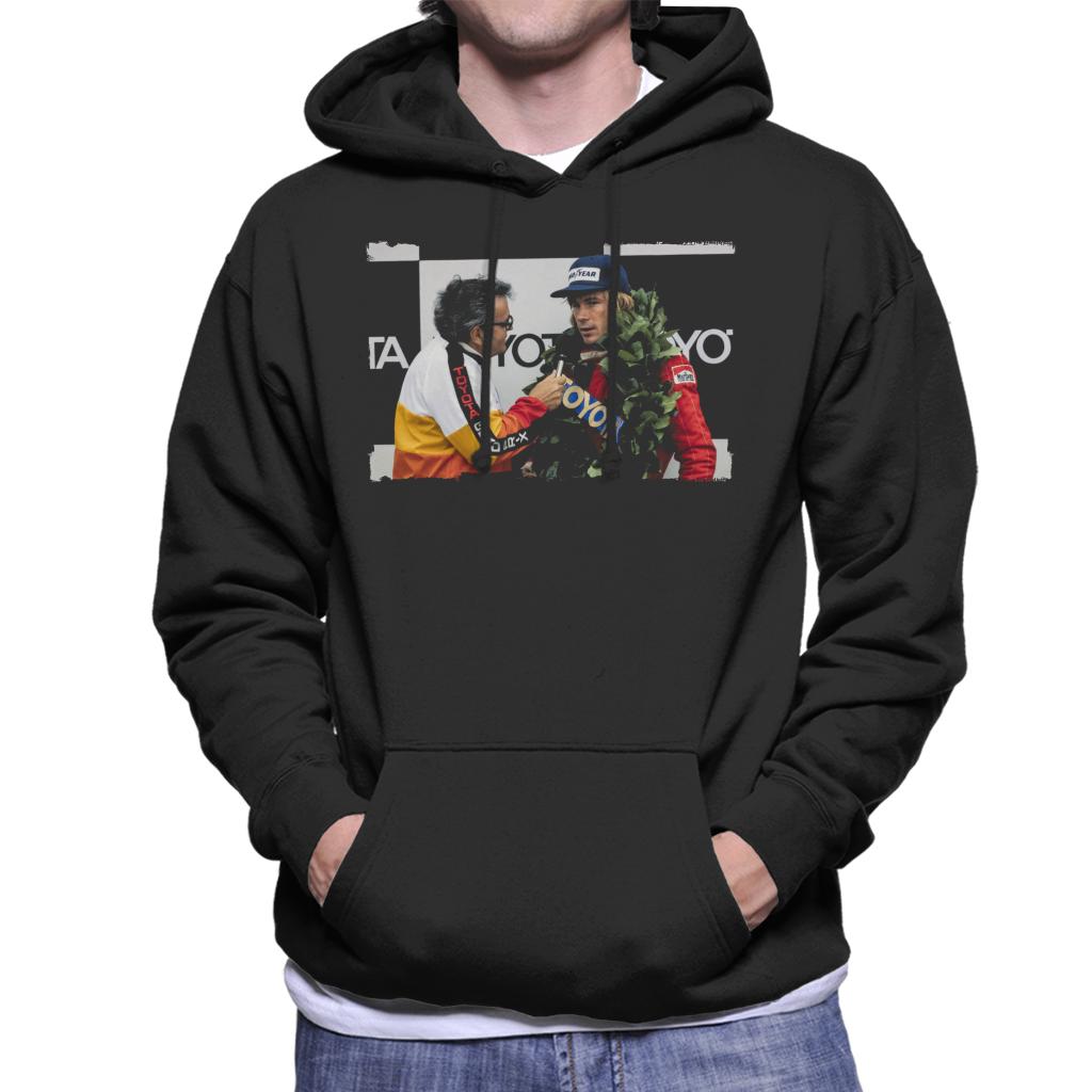 Motorsport Images James Hunt Podium Interview Men's Hooded Sweatshirt-ALL + EVERY