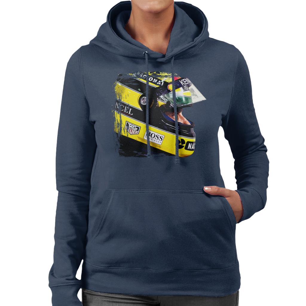 Motorsport Images Aryton Senna At Suzaka Japanese GP Women's Hooded Sweatshirt-ALL + EVERY