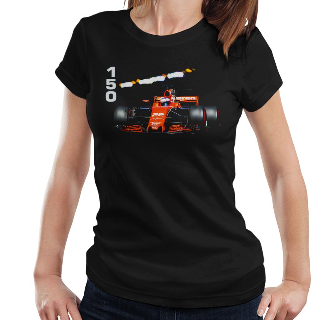 Motorsport Images Jenson Button McLaren MCL32 Monte Carlo Women's T-Shirt-ALL + EVERY